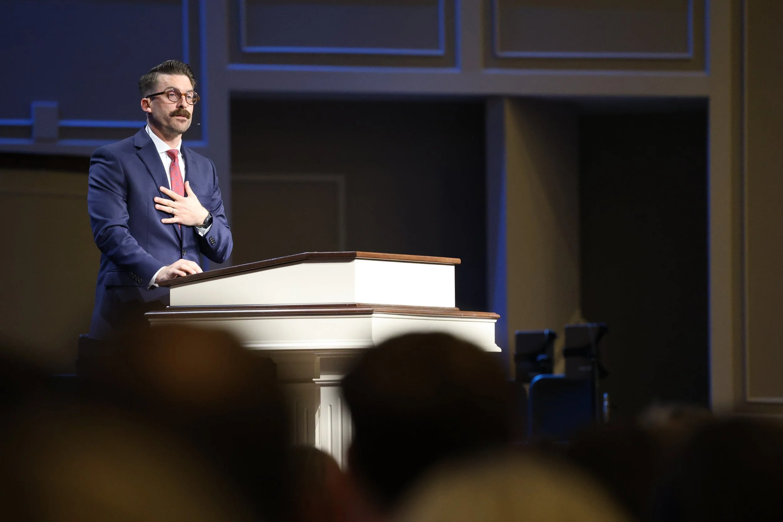 Senior Pastor Chandler M. Snyder preaching on his first Sunday at Hunter Street Baptist Church.