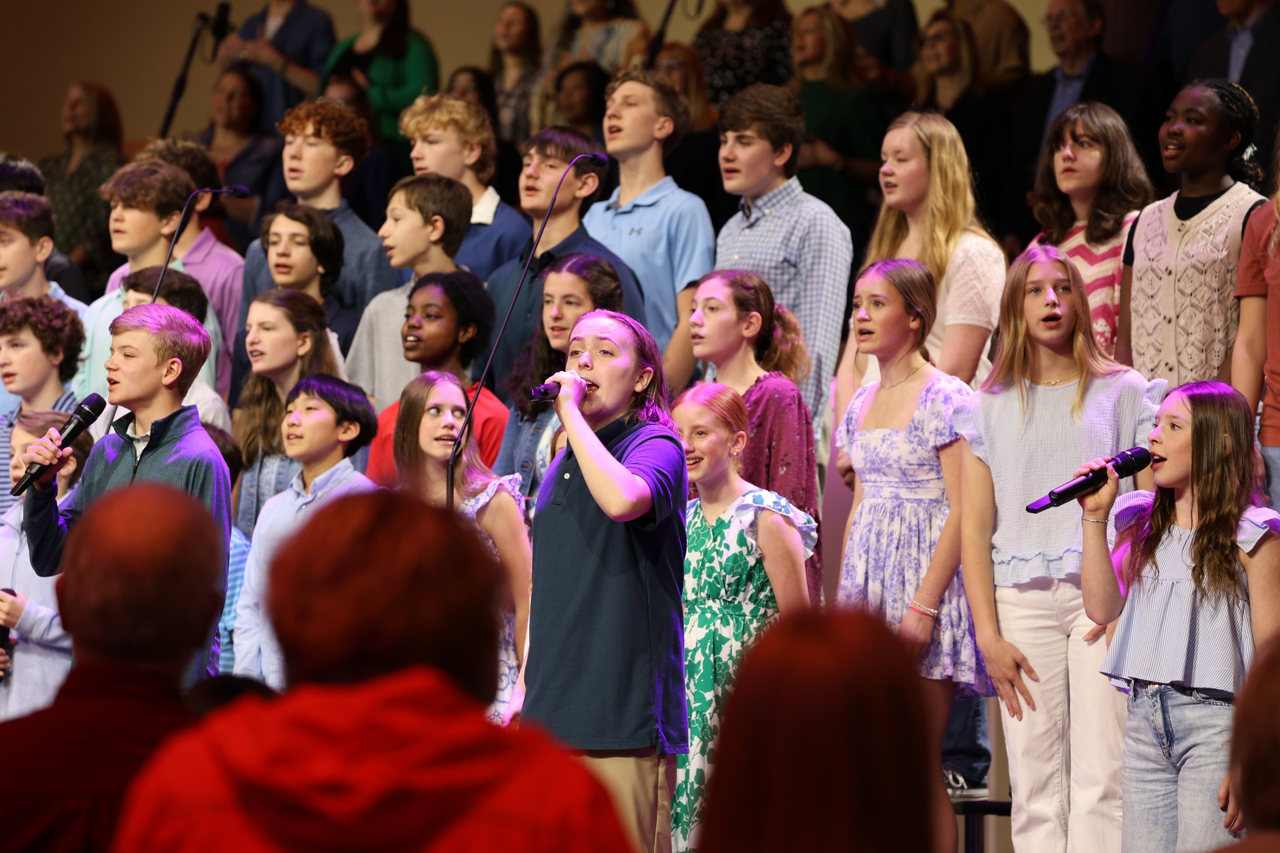 Kids and students growing as worship leaders.