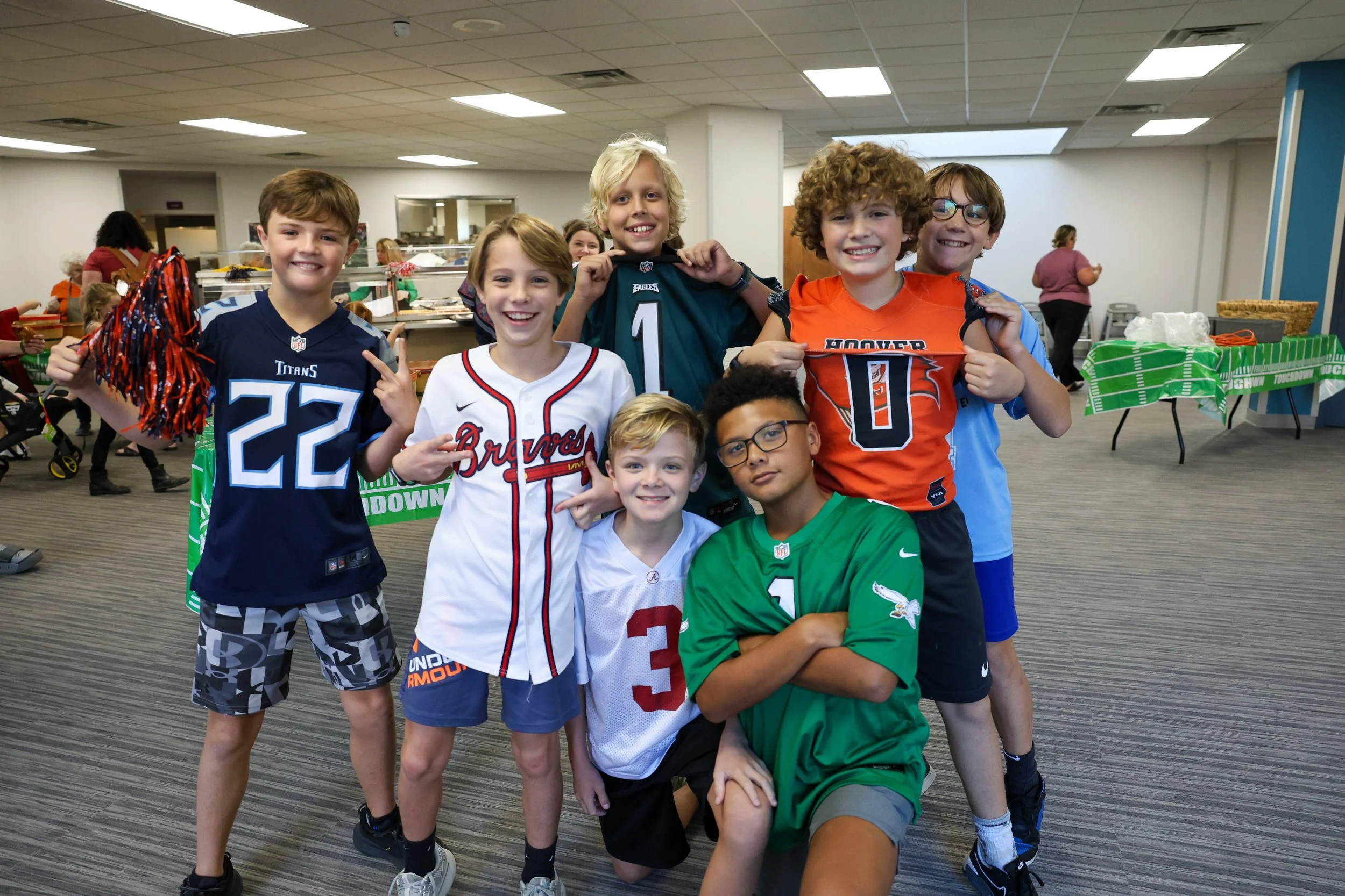 Middle School students dressed up for a Midweek theme night.