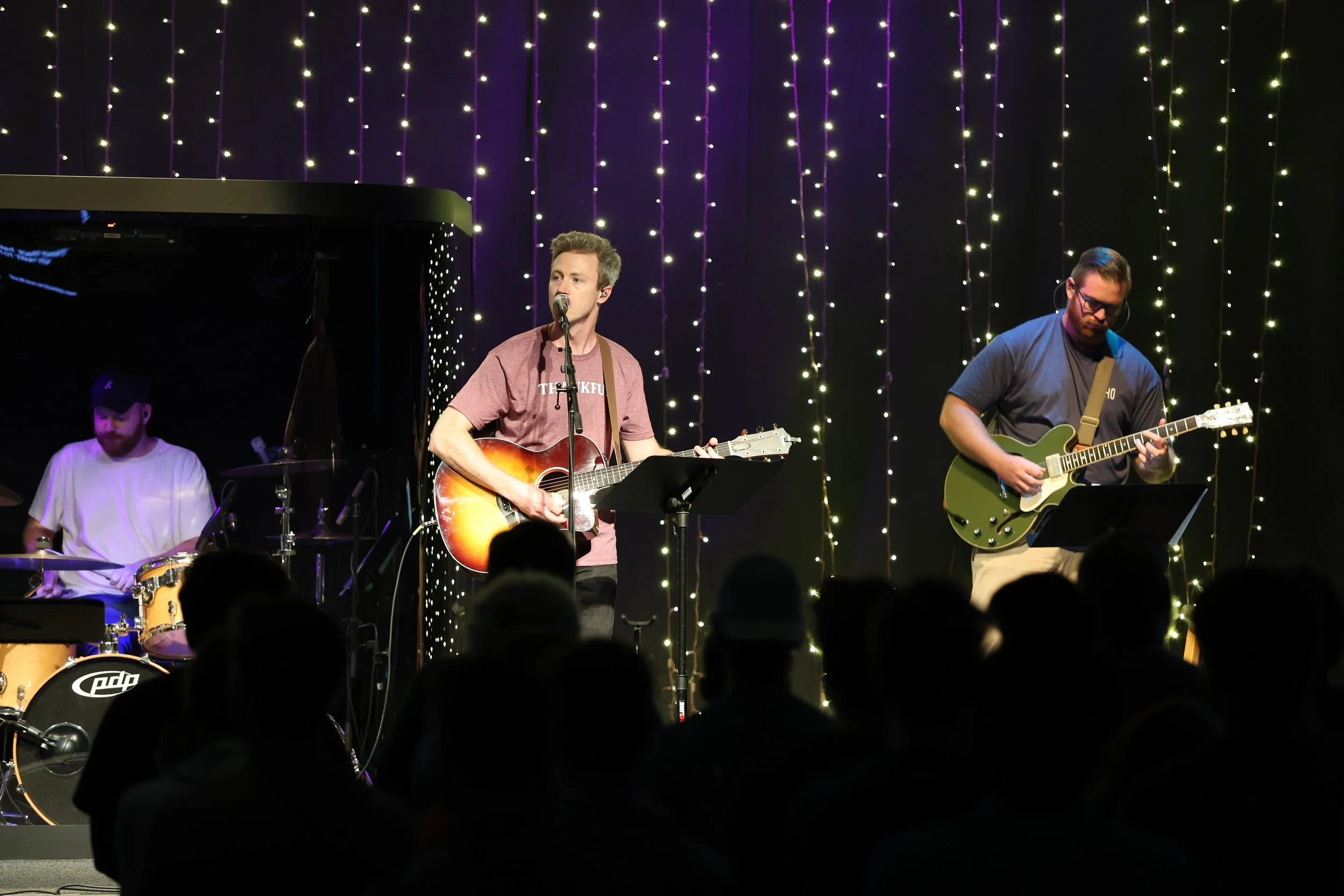 Leading worship through music.