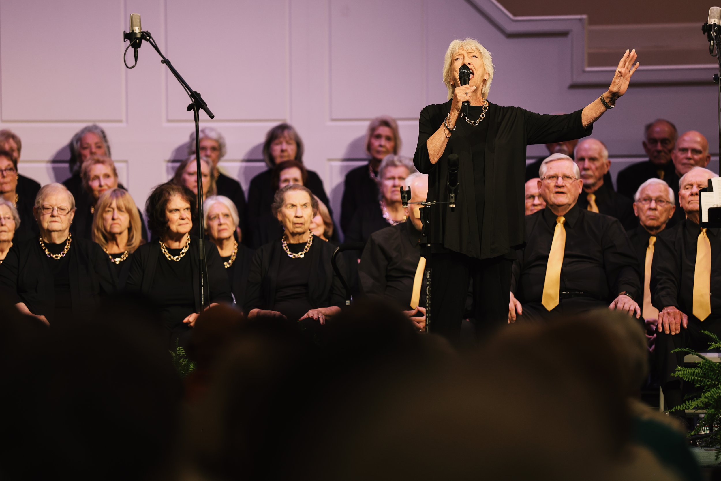 Senior Adults lifting their voices in worship.