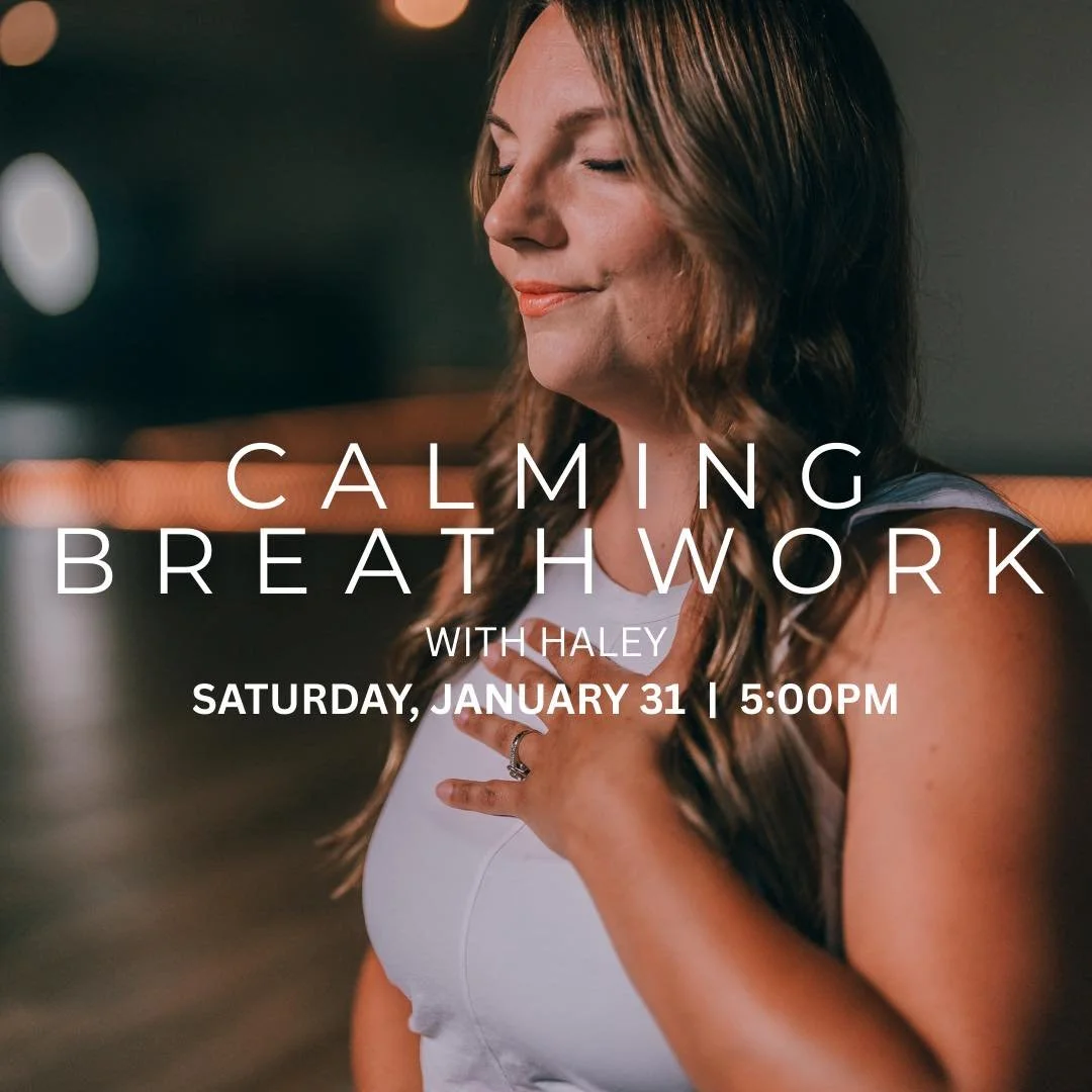 Soft Landing &ndash; Calming Breathwork Pop-Up 🧘&zwj;♀️
Saturday, Jan 31 &bull; 5:00 PM
📍 Spark Hot Yoga
🧘&zwj;♀️Guided by Haley

Join us for a cozy 1-hour breathwork experience designed to help you slow down, ground your nervous system, and recon
