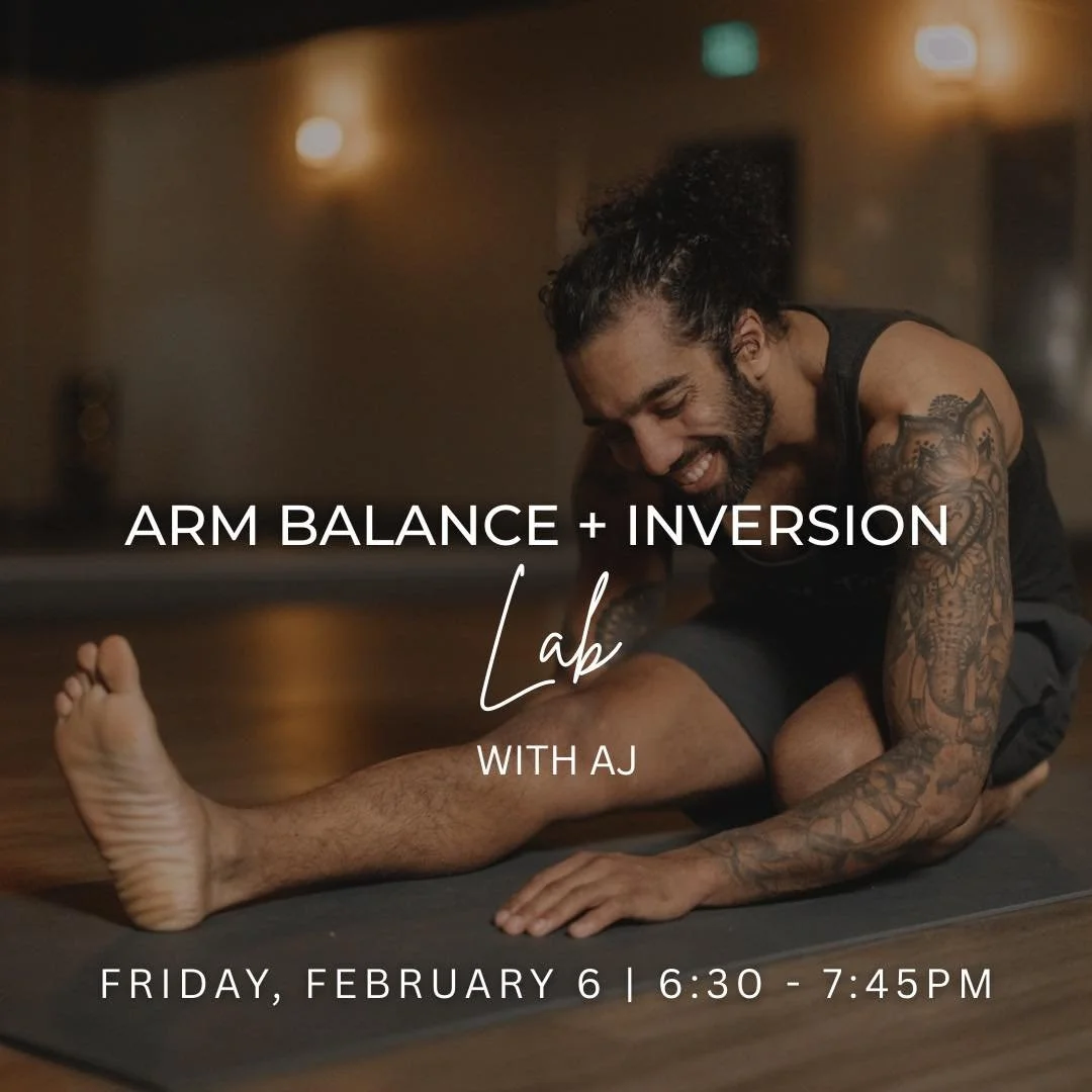 Ready to flip your world upside down? 🙃🔥

Join AJ for our Arm Balance &amp; Inversion Lab &mdash; a 75-minute unheated workshop designed for all levels, whether you&rsquo;re brand new to inversions or refining your skills.

✨ What we&rsquo;ll explo