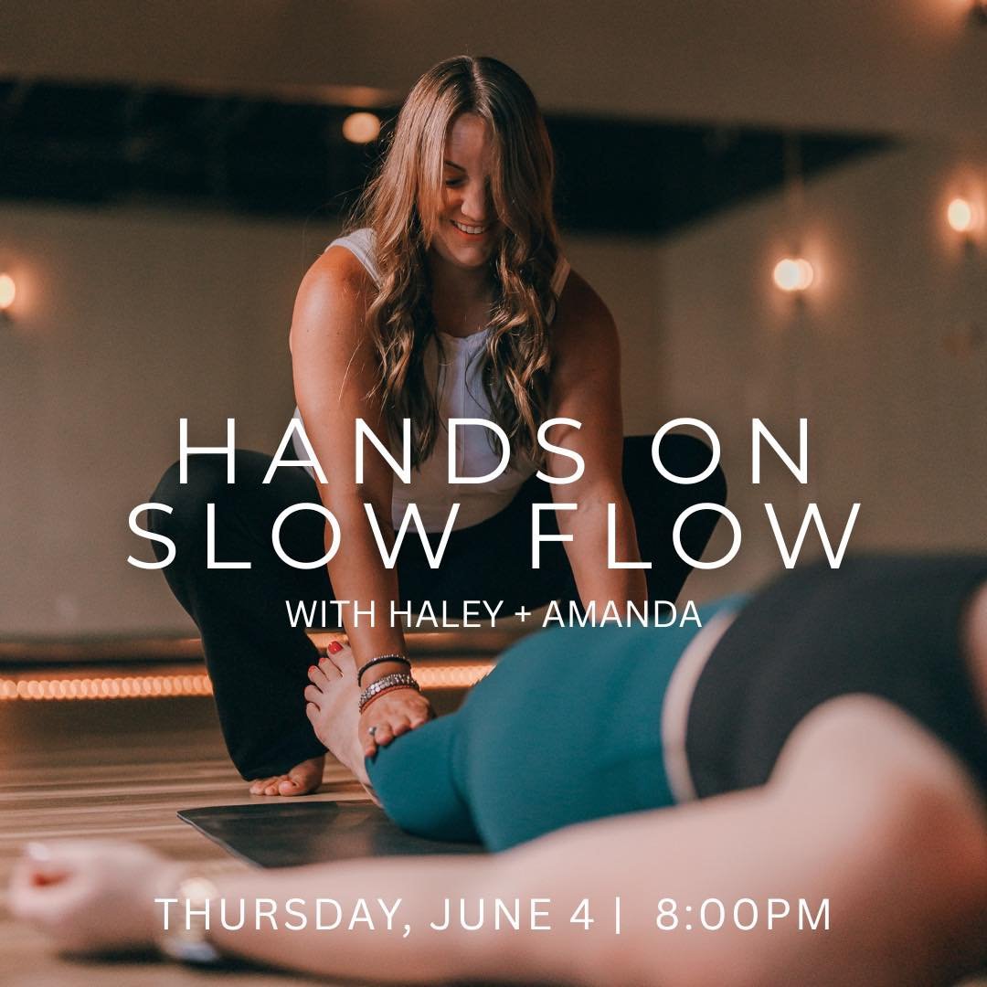 Your sign to slow down 🕯️ 

Join Haley &amp; Amanda for a special Hands-On Slow Flow on June 4th at 8PM &mdash; an evening of deep stretches, intentional movement, calming energy, and supportive hands-on assists designed to help you fully unwind. 

