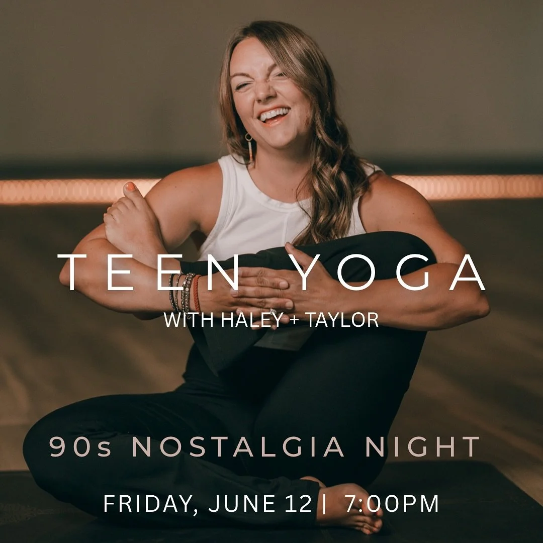 TOMORROW NIGHT! 📣

Teen Yoga: 90s Nostalgia Night ✨

Grab your scrunchies, flannel, and favorite 90s vibes for a fun evening designed just for teens! We&rsquo;ll kick things off with a playful 15-minute 90s-themed activity led by teen therapist Tayl