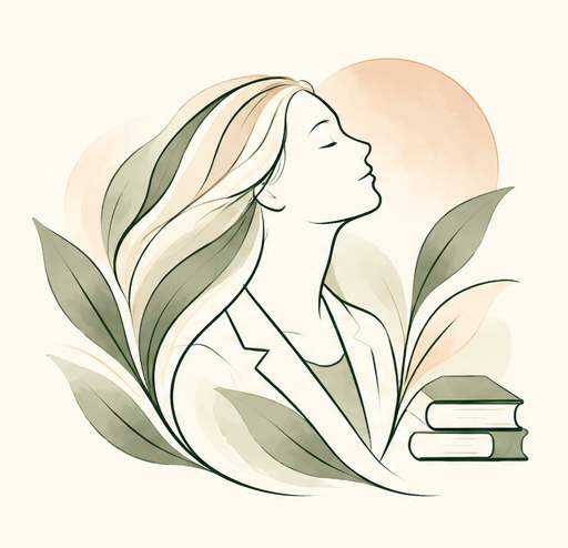 Stack of three books with a graduation cap on top, and a green plant next to them.