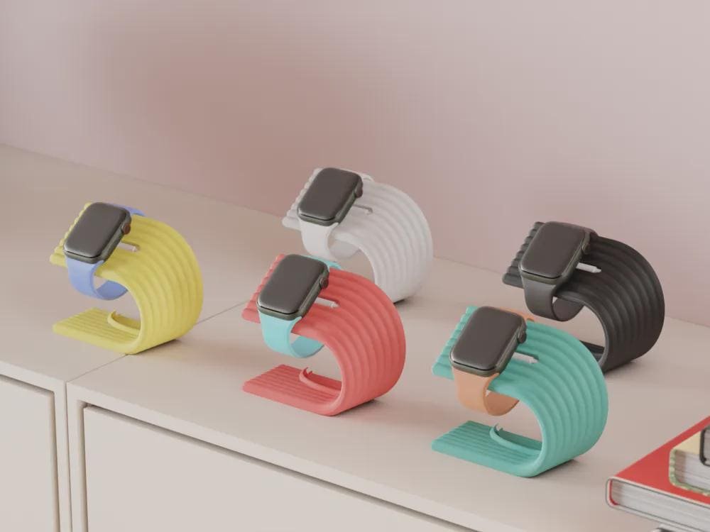 Apple Watch Charging Stand (Official Apple Watch Charger Only) | Modern 3D Printed Watch Dock Holder | Minimal Desk Nightstand Charger Stand