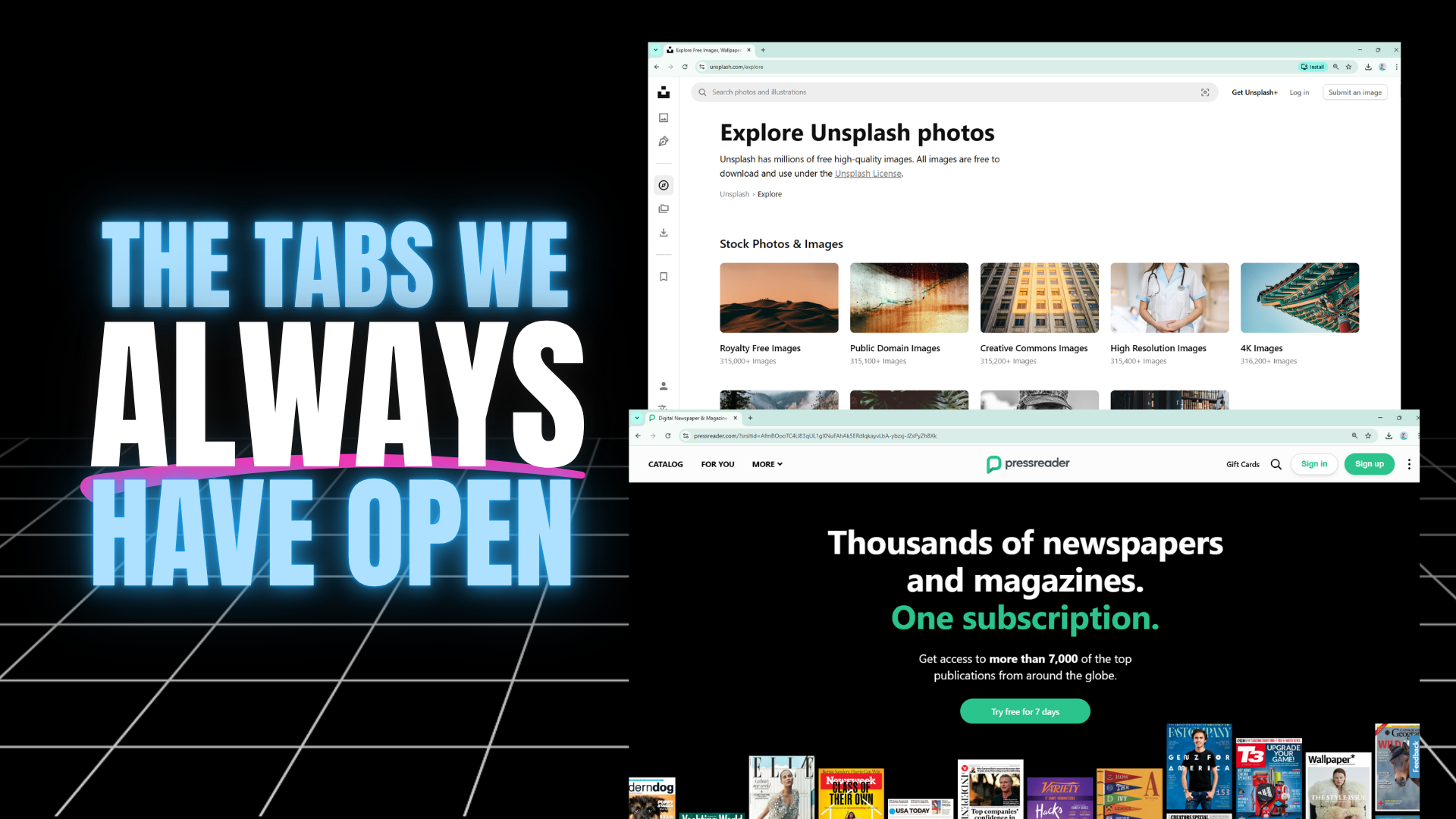 The tabs we always have open (besides LinkedIn)