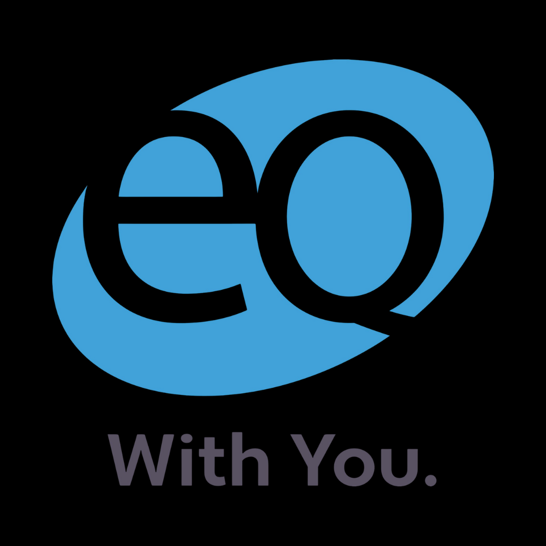 Eo logo in blue and black with the text 'With You.' underneath.