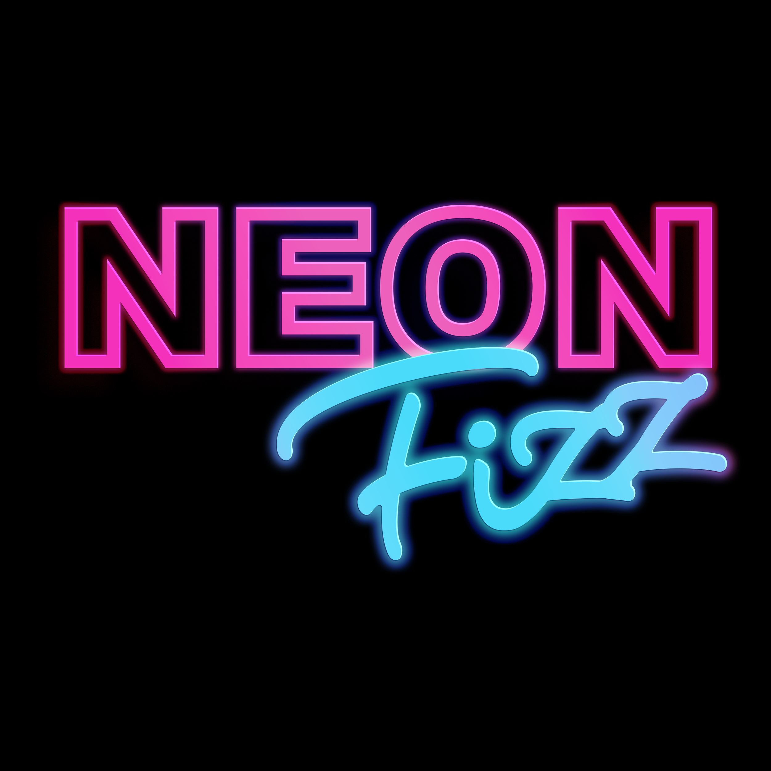 Neon sign displaying the words 'Neon Lizz' in pink and blue colors against a black background.