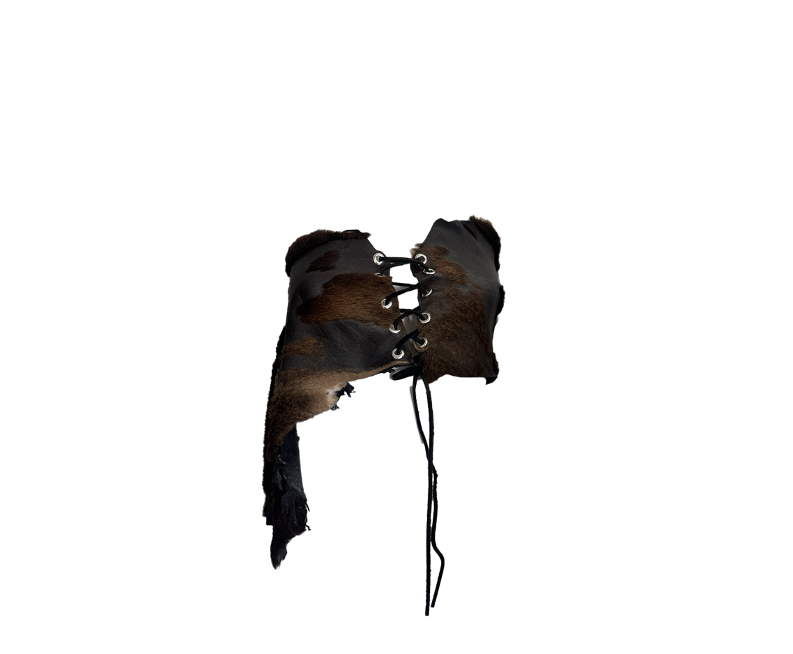 Aria Lace-Up Recycled Fur Leather Hide Top
