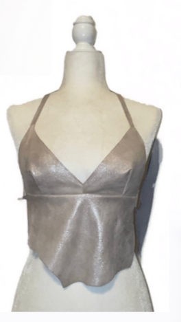 Estelle Iridescent Leather Halter Top