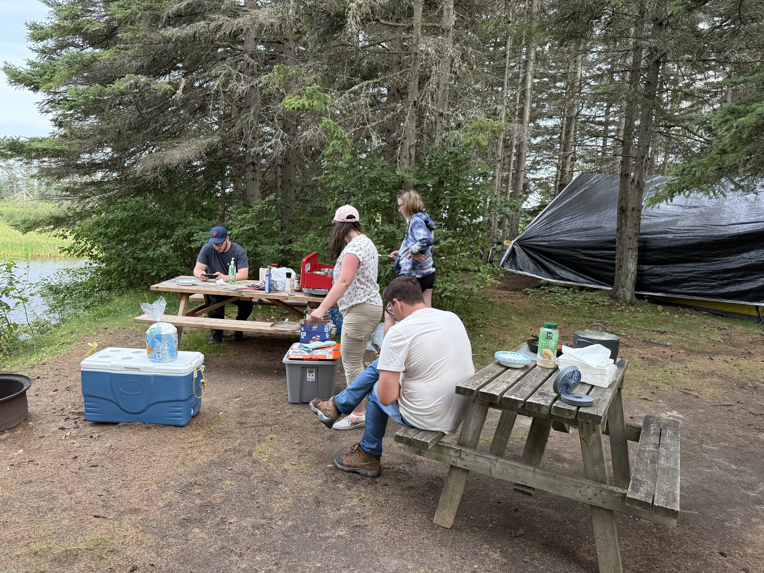 OU students cooking supper at Wawa RV Park.jpeg