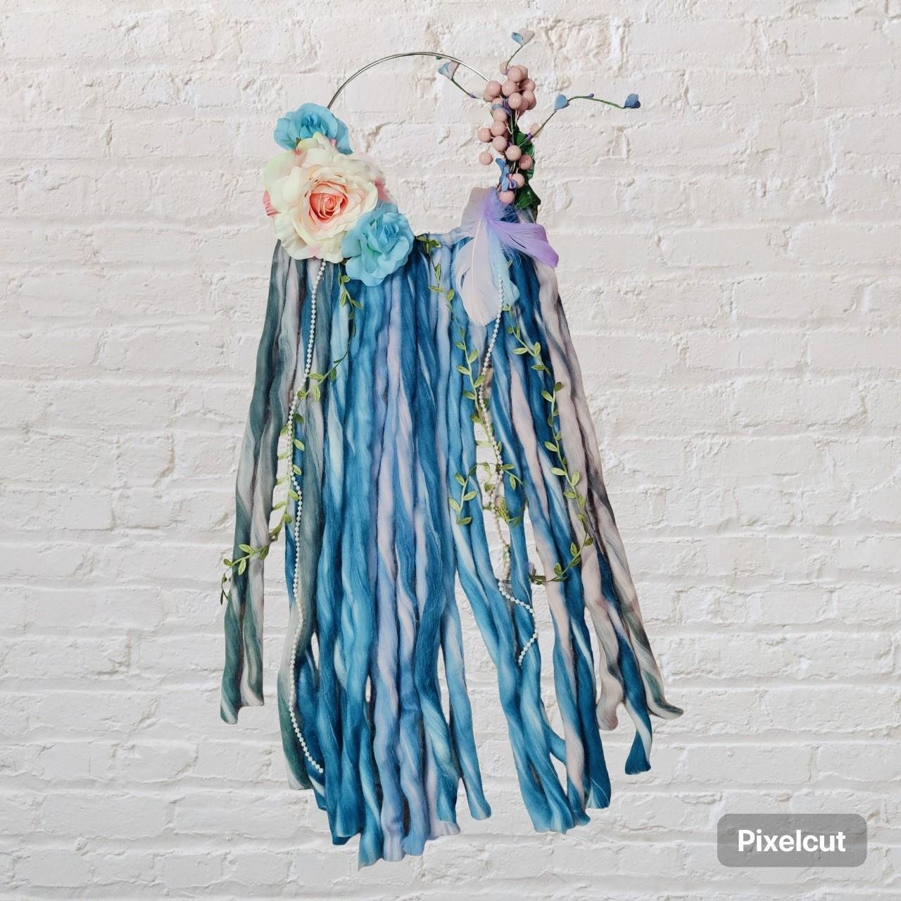 Variety of 8"-12" Whimsical Hoops of Ribbon Feathers Faux Flowers Made to Order