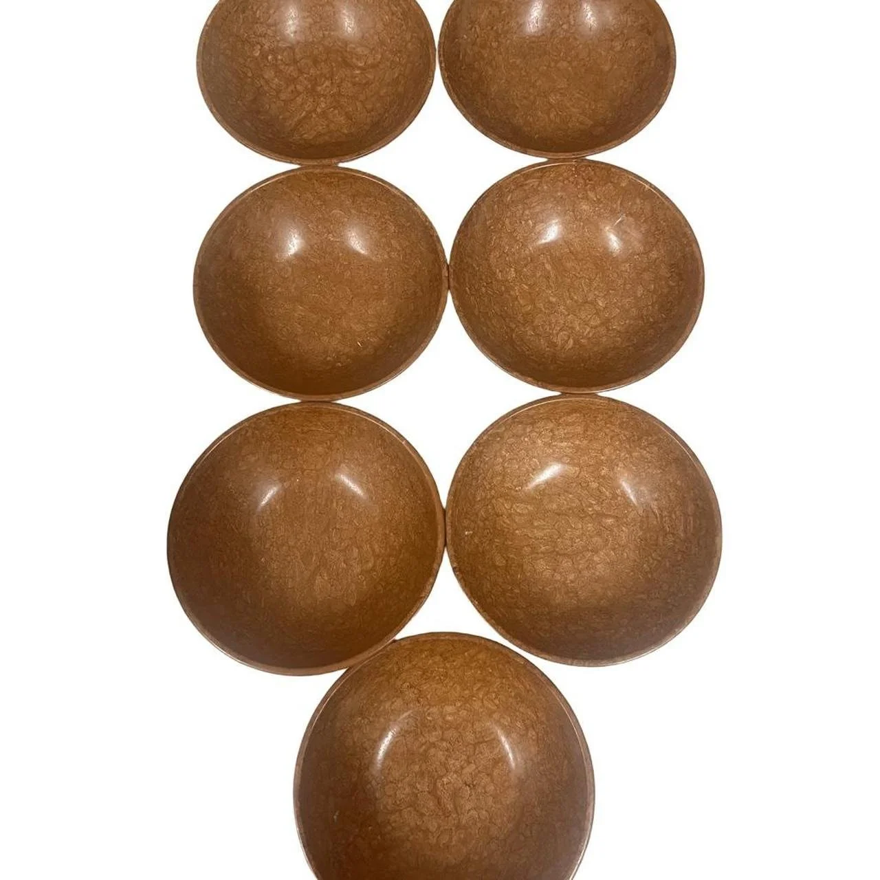 VTG Kys-ite Bowls Melmac Brown Burl Wood Grain #232 Cereal Soup MCM USA LOT of 7