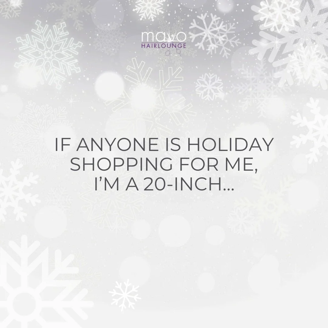 Holiday hint&hellip; officially dropped.
If you&rsquo;re shopping for me this year, I&rsquo;m a 20-inch weft girl.
Because nothing says &ldquo;happy holidays&rdquo; like more hair.
Gift cards + extension appointments are now live at MaVo &mdash; trea