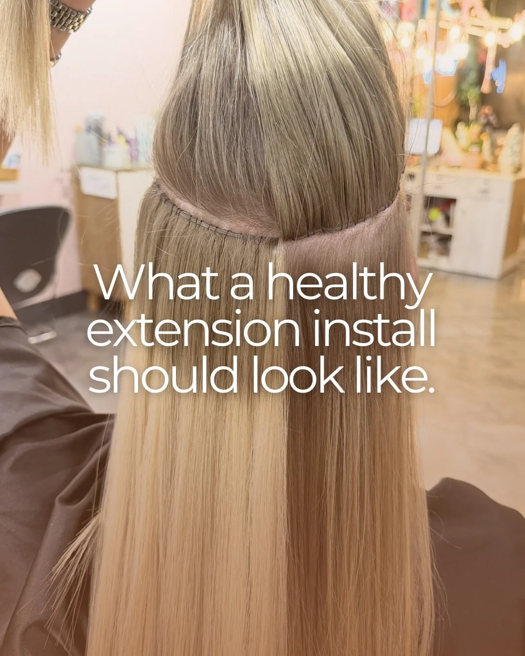 Healthy hair extensions should look seamless, lightweight, and grow out safely with your natural hair. 💁🏼&zwj;♀️🤍

In this transformation, Master Stylist Larysa installed a fresh Invisible Bead Extension row designed for comfort, fullness, and a n