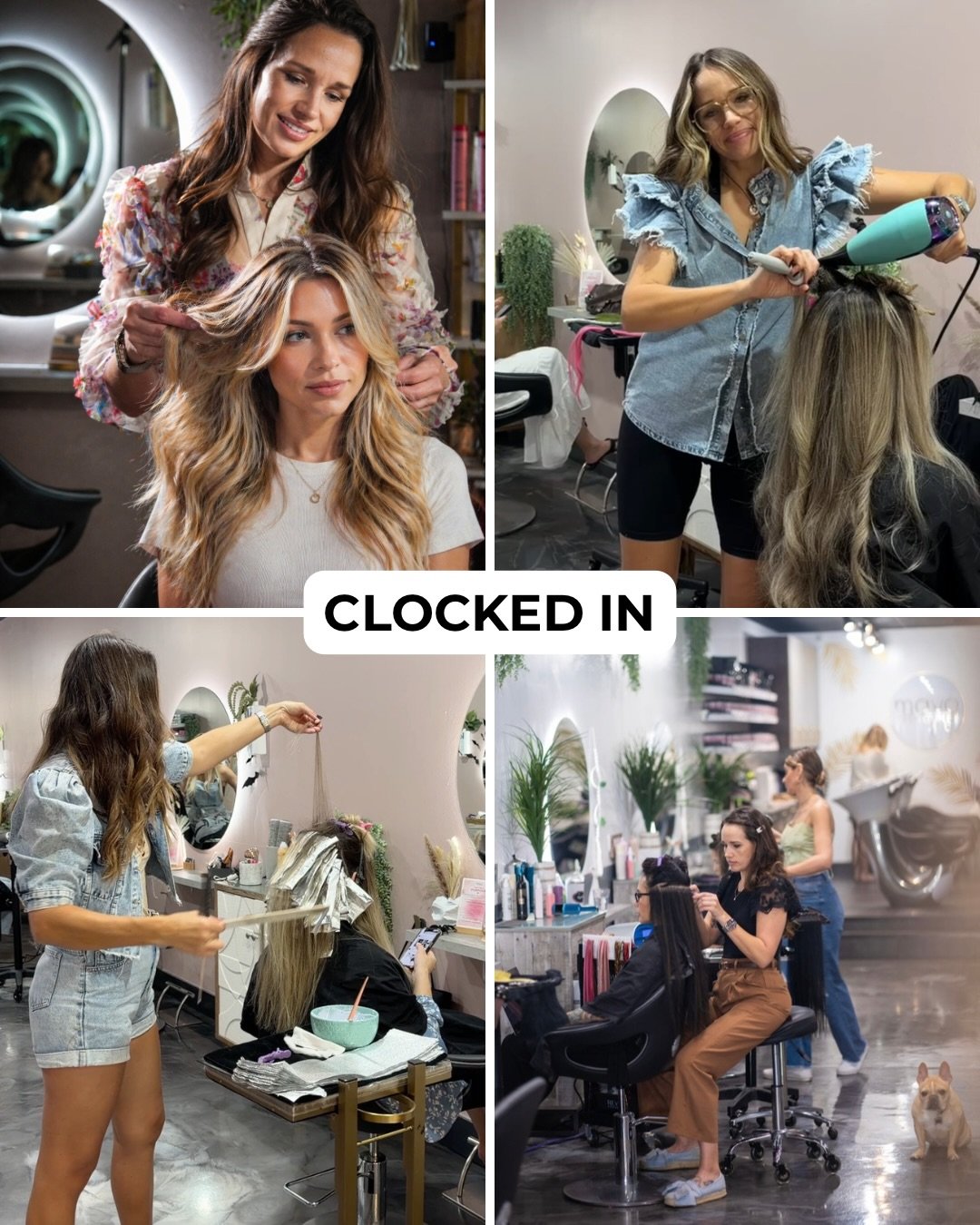 Clocked IN: your color, your blowout, your transformation 💇&zwj;♀️✨
Clocked OUT: beach hair, horse rides, happy hours &amp; puppy snuggles 🌊🐴🐾

I&rsquo;m Marina &mdash; owner &amp; founder of Mavo &mdash; and this is my whole life &amp; I wouldn&