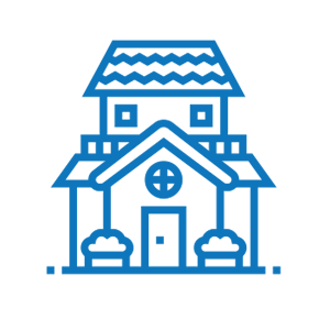blue outline clipart of a house