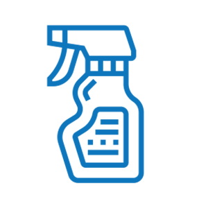 blue outline clipart of a spray bottle