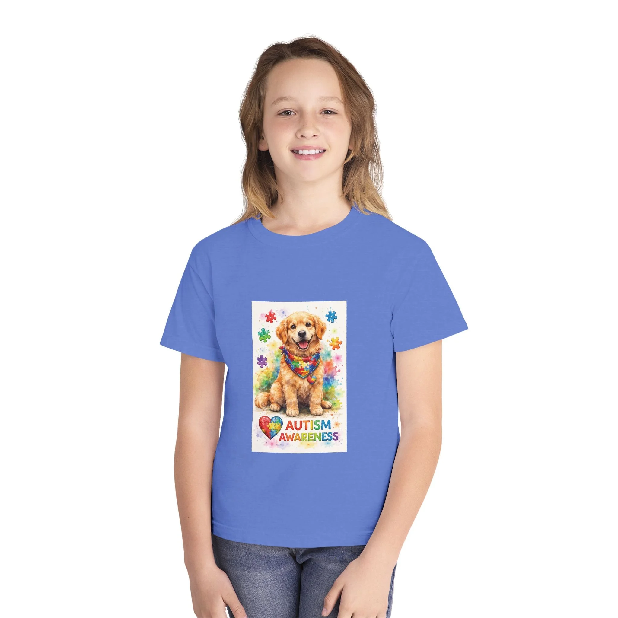 Autism Awareness Dog Youth T-Shirt Celebrate Kindness & Inclusion thumbnail