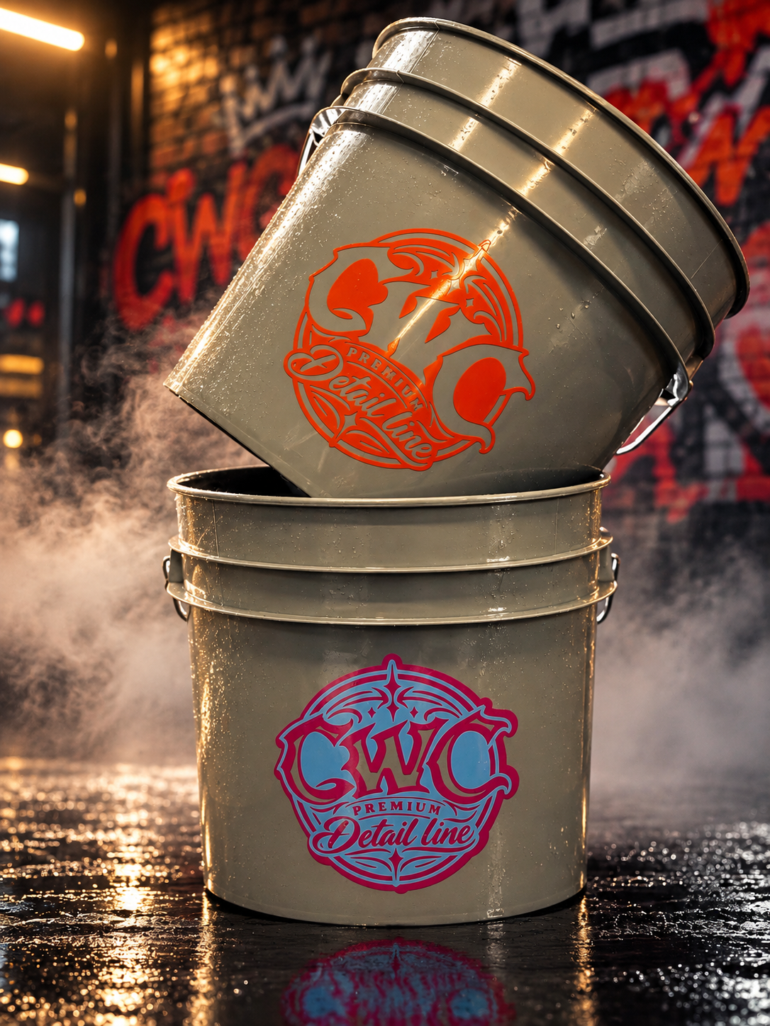 Premium Detailing Buckets in Neon Garage.png