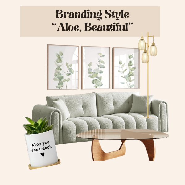 Aloe Beautiful Airbnb Branding Package - Living Room