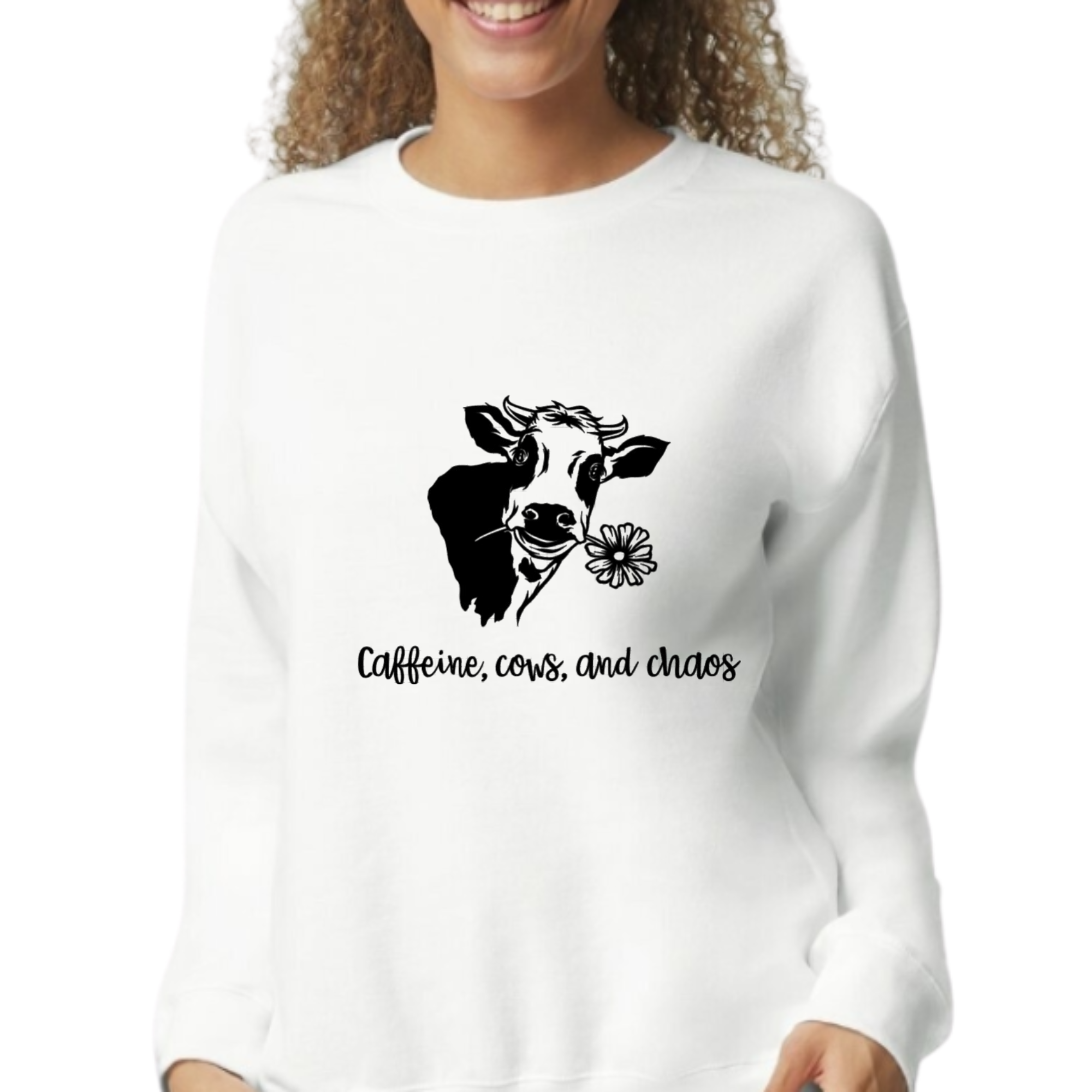 caffeine, cows and chaos sweatshirt.png
