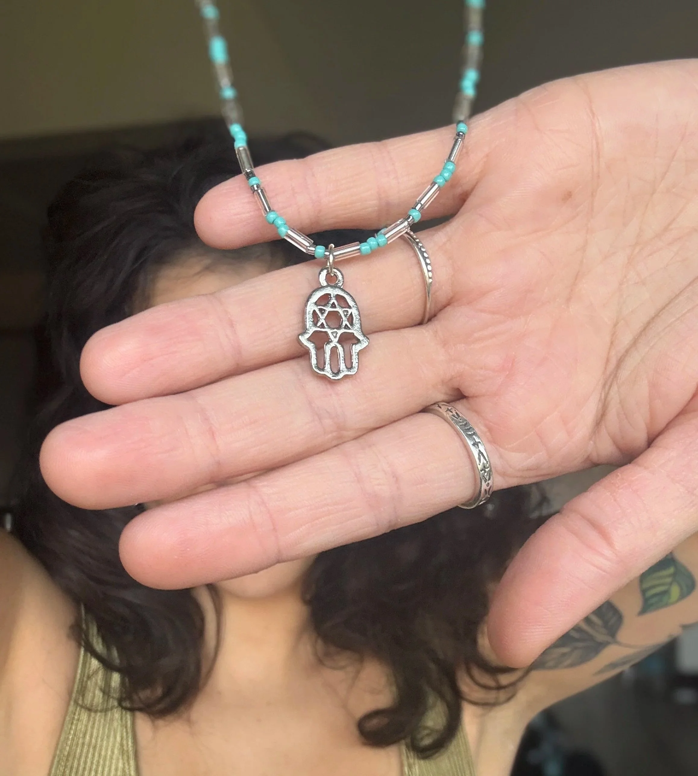 Silver Hamsa Necklace
