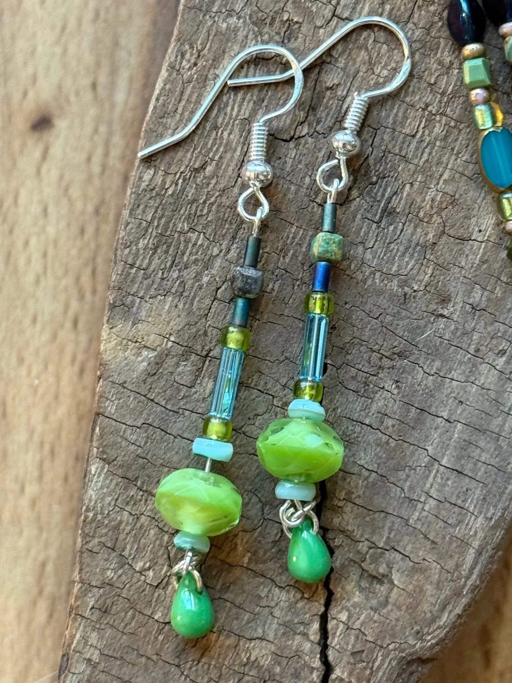 Alien Girl Green Earrings