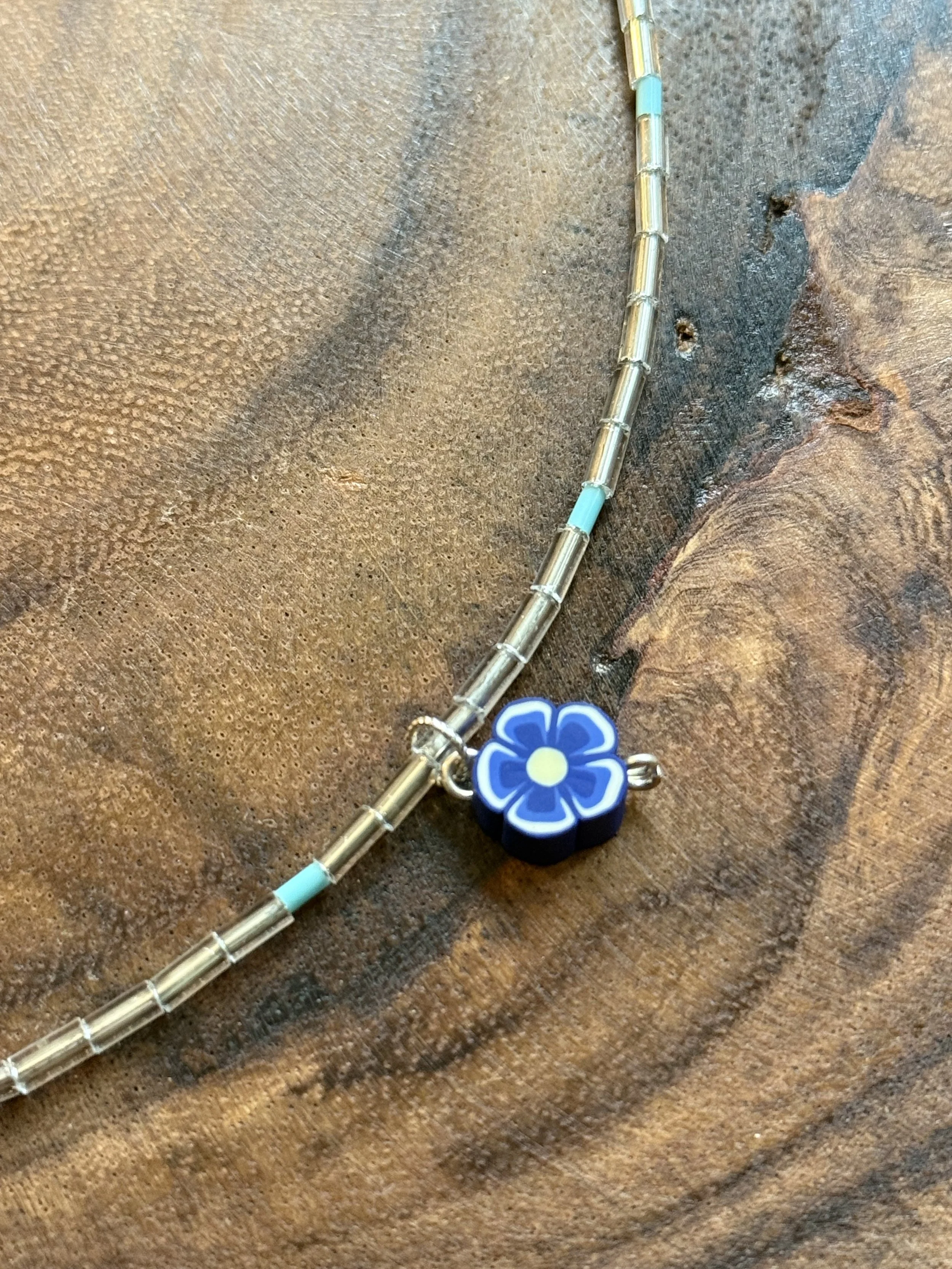 Island Blue Flower Necklace