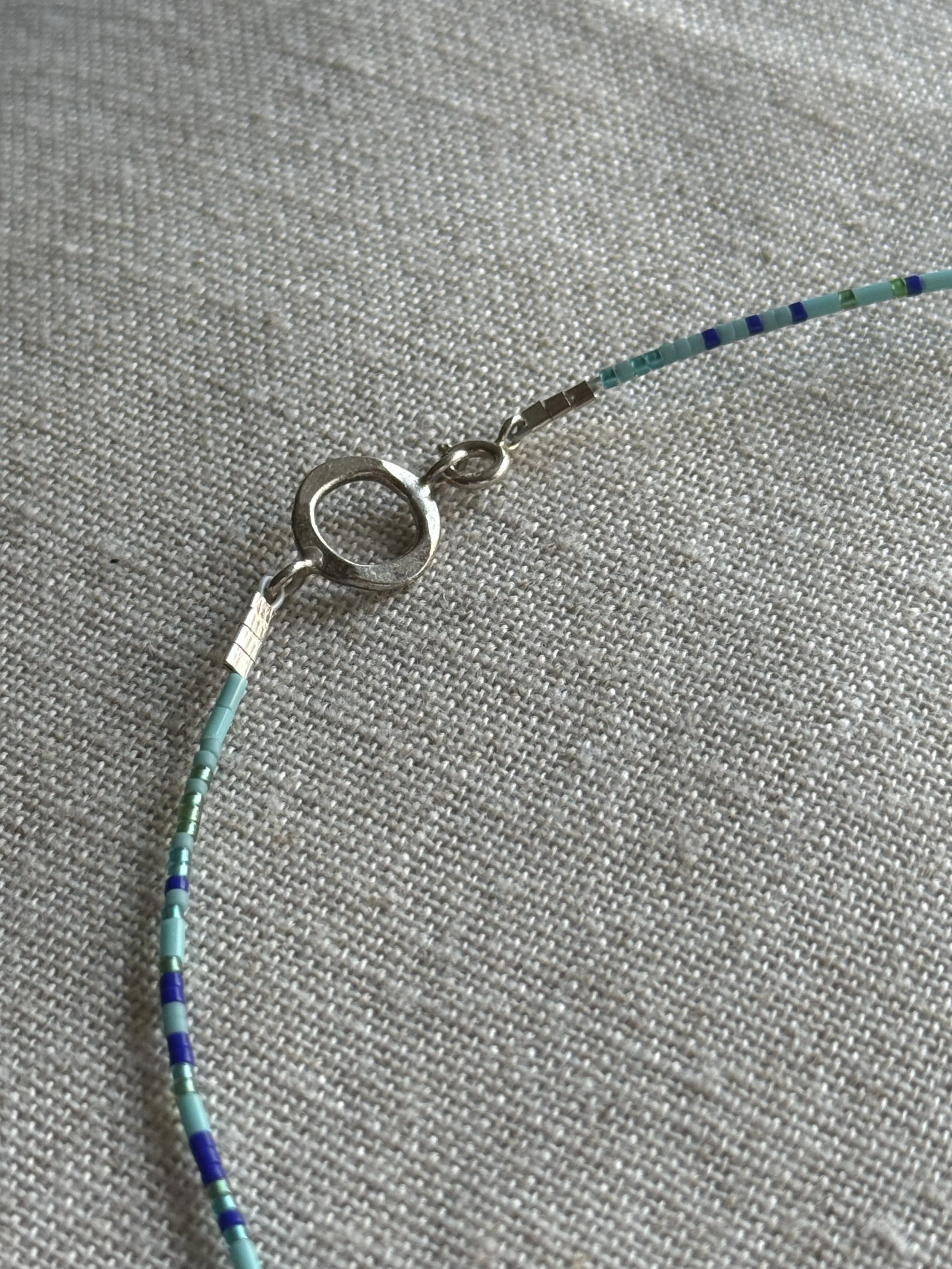 Sea Foam Blue Beaded Necklace