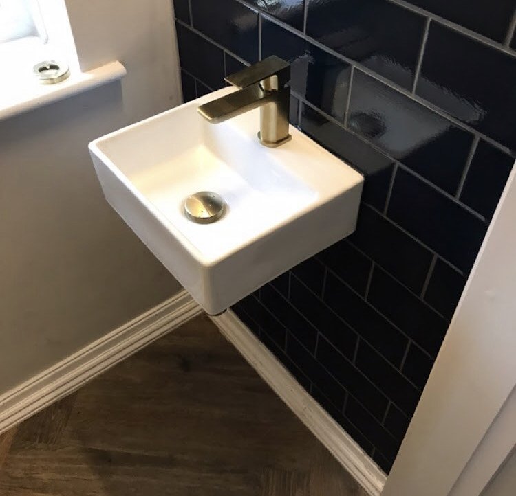 Modern basin and tap installation completed in Sale Manchester