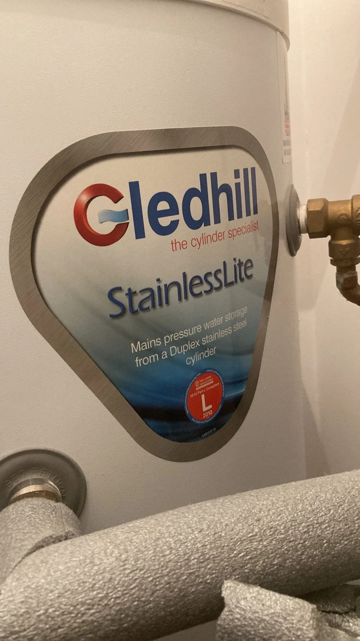 Gledhill StainlessLite unvented hot water cylinder installation in Manchester
