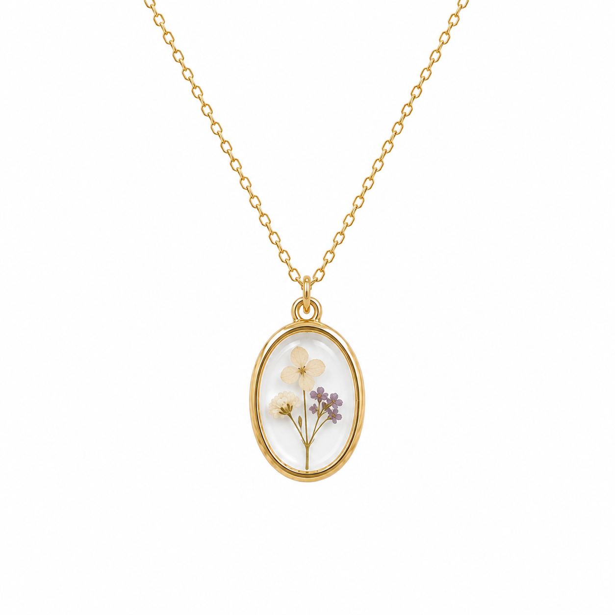 Oval pressed-floral keepsake created by Vintage Floret for bouquet preservation in Nebraska.