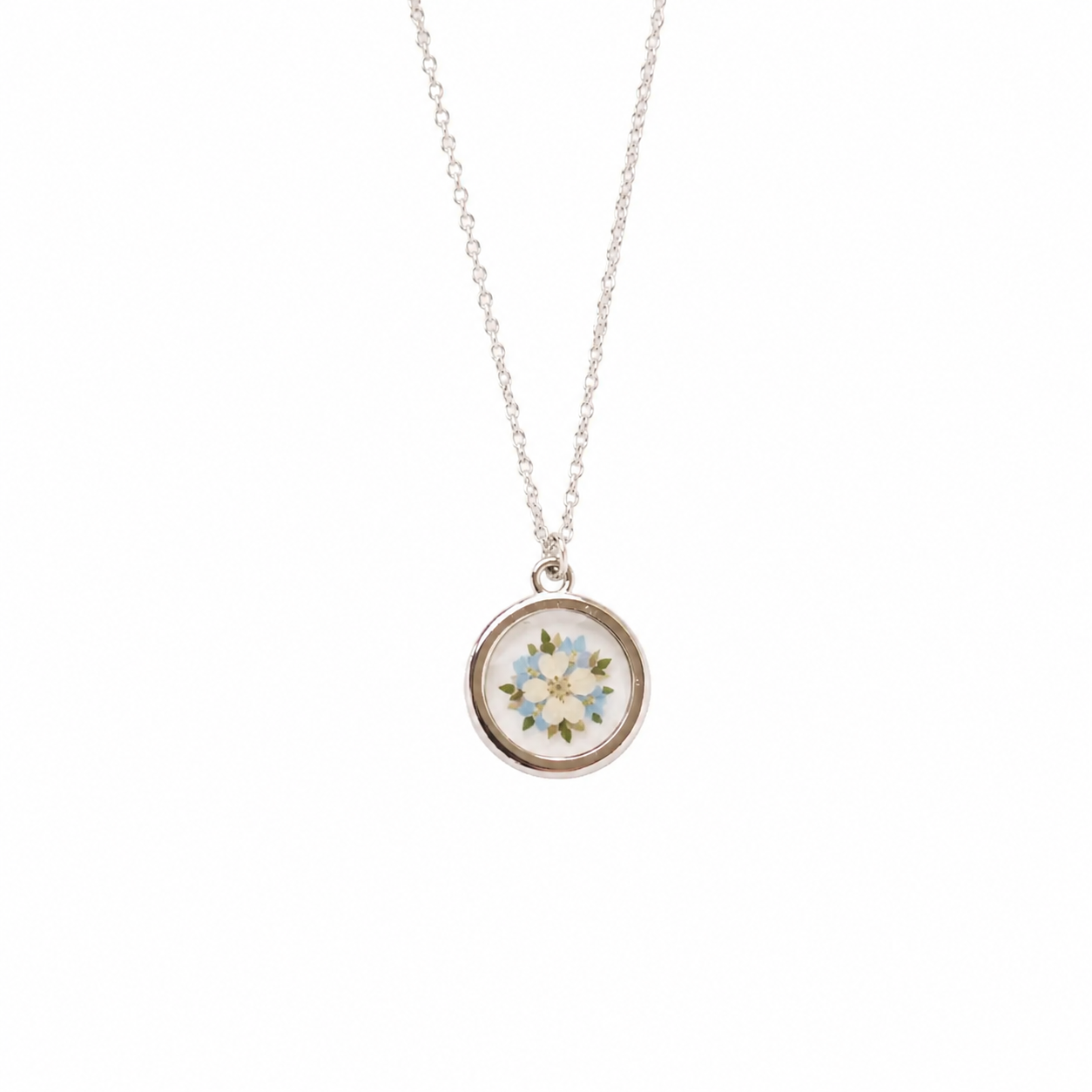 custom pressed flower necklace