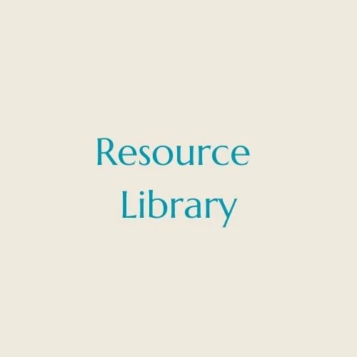 Text reading 'Resource Library' on a beige background.