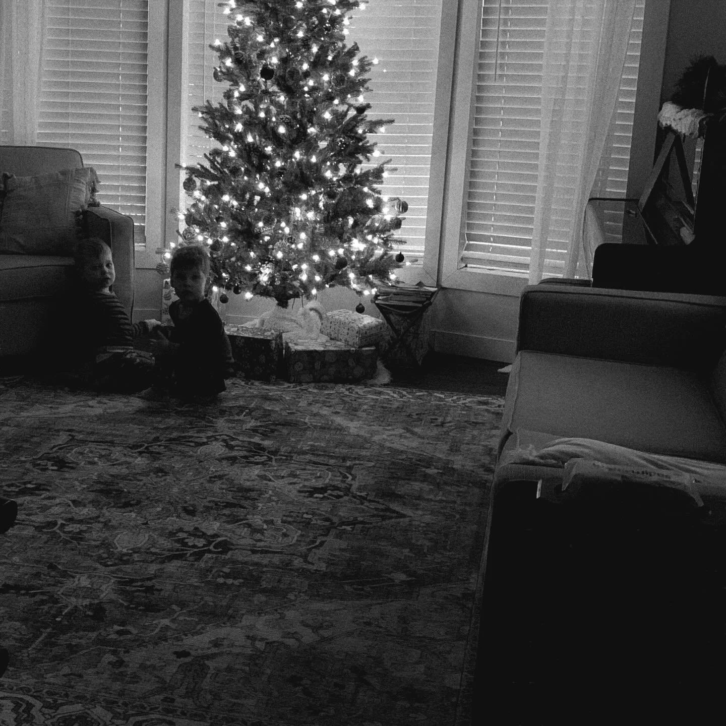 Merry Christmas everyone! May God bless each one! 
(Our sweet boys waiting to open gifts this morning) ❤️