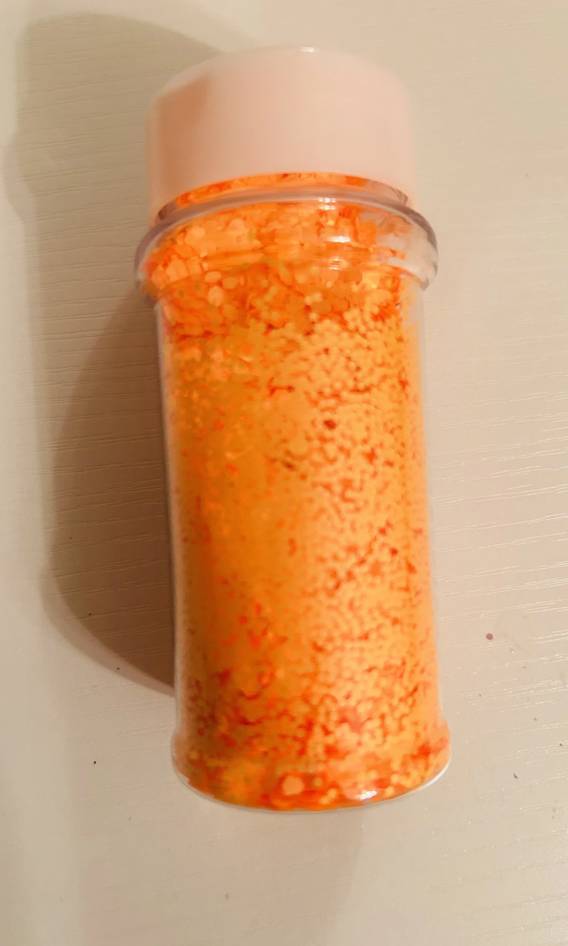 Neon orange glitter