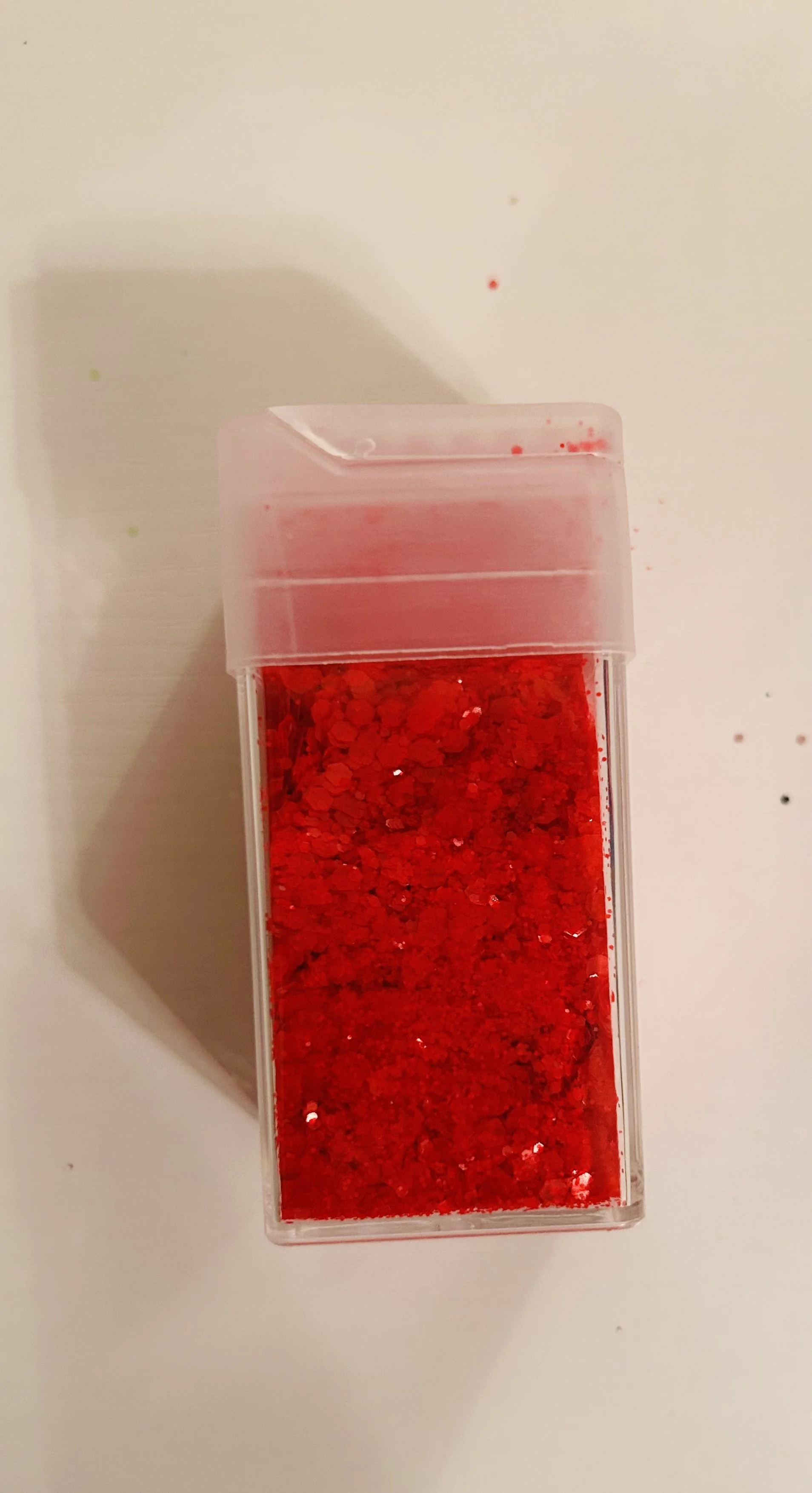 Bright red glitter