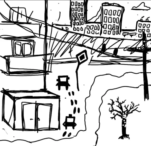 Concept sketch for the game