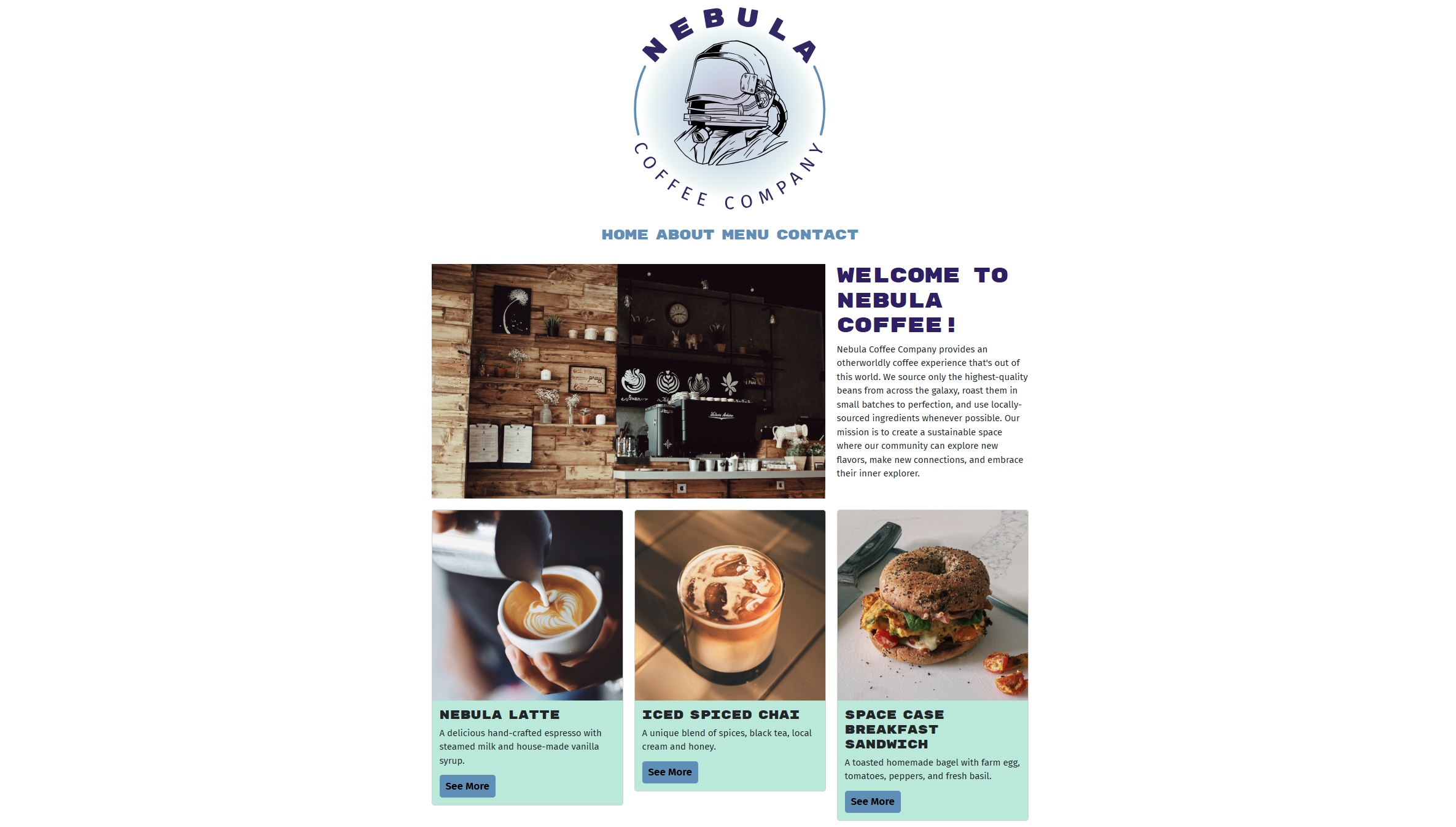 Nebula Coffee Website Thumbnail