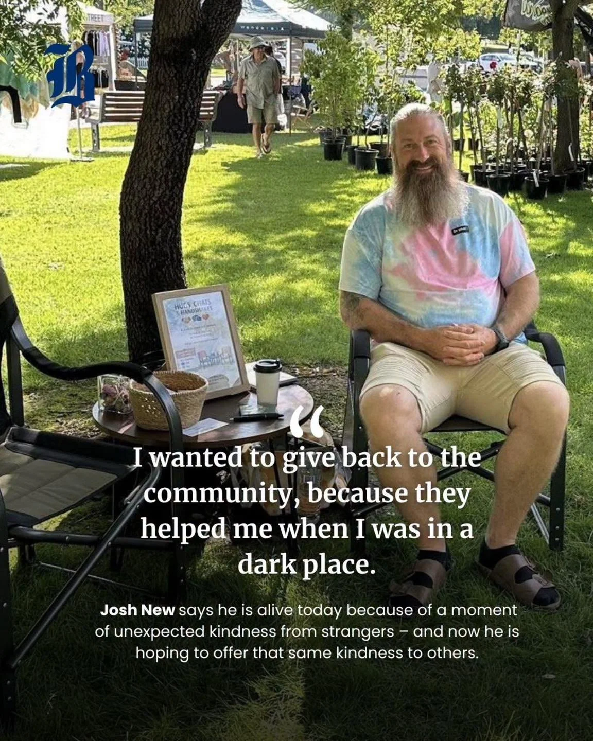 Did you catch Josh&rsquo;s story about his stall, &lsquo;Hugs, Chats and Handshakes&rsquo;, on the front page of The Border Mail last week? 💛

We&rsquo;re so incredibly proud to have Josh as part of our market community. What he brings each month go