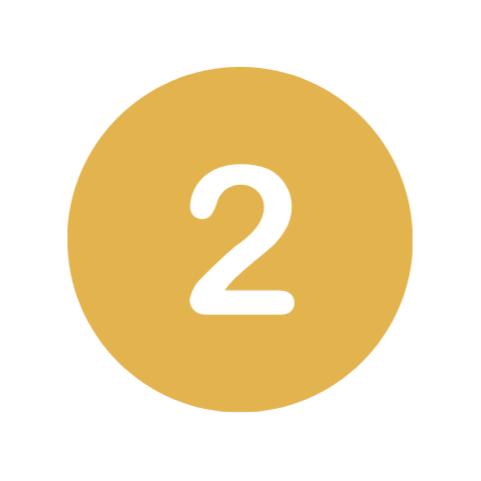 Gold circular badge with the number 2 in white.