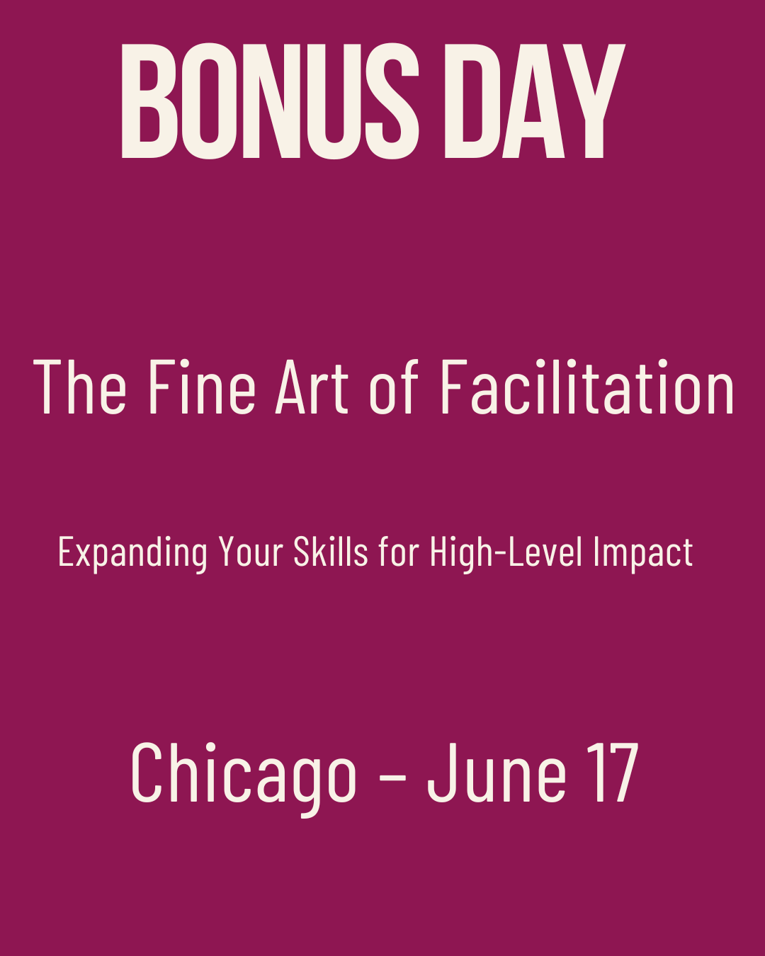 The Fine Art of Facilitation – Bonus Day