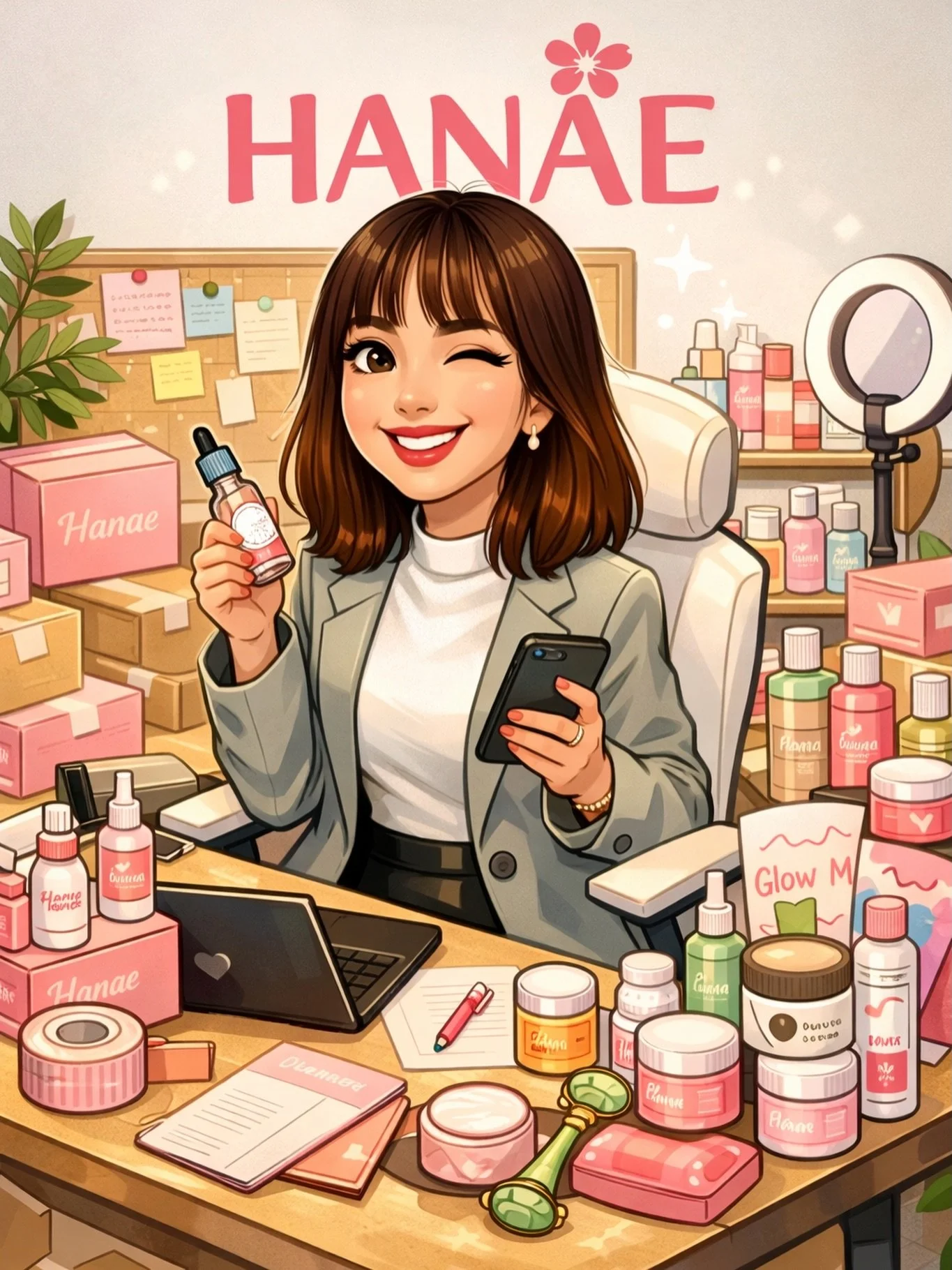 POV: conviertes tu amor por el skincare en tu propio emprendimiento.💖

Esta soy yo versi&oacute;n caricatura construyendo este proyecto con mucho cari&ntilde;o, cada compra significa mas de lo que imaginan.🥹🤍

#hanaemx #kbeautymexico #skincarecore