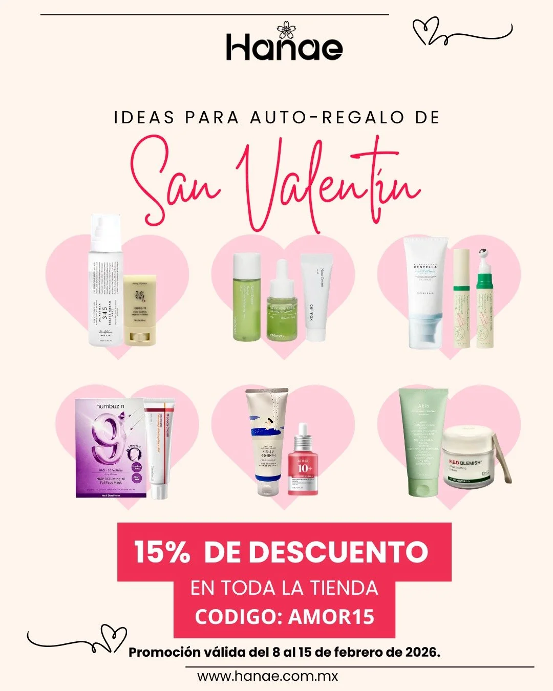 San Valent&iacute;n tambi&eacute;n se celebra contigo 💖

Este 14 de febrero no esperes flores&hellip; reg&aacute;late piel bonita y glow. 🌸

Aqu&iacute; te dejo algunas ideas de auto-regalo que tu piel (y tu coraz&oacute;n) te van a agradecer 💆🏻&
