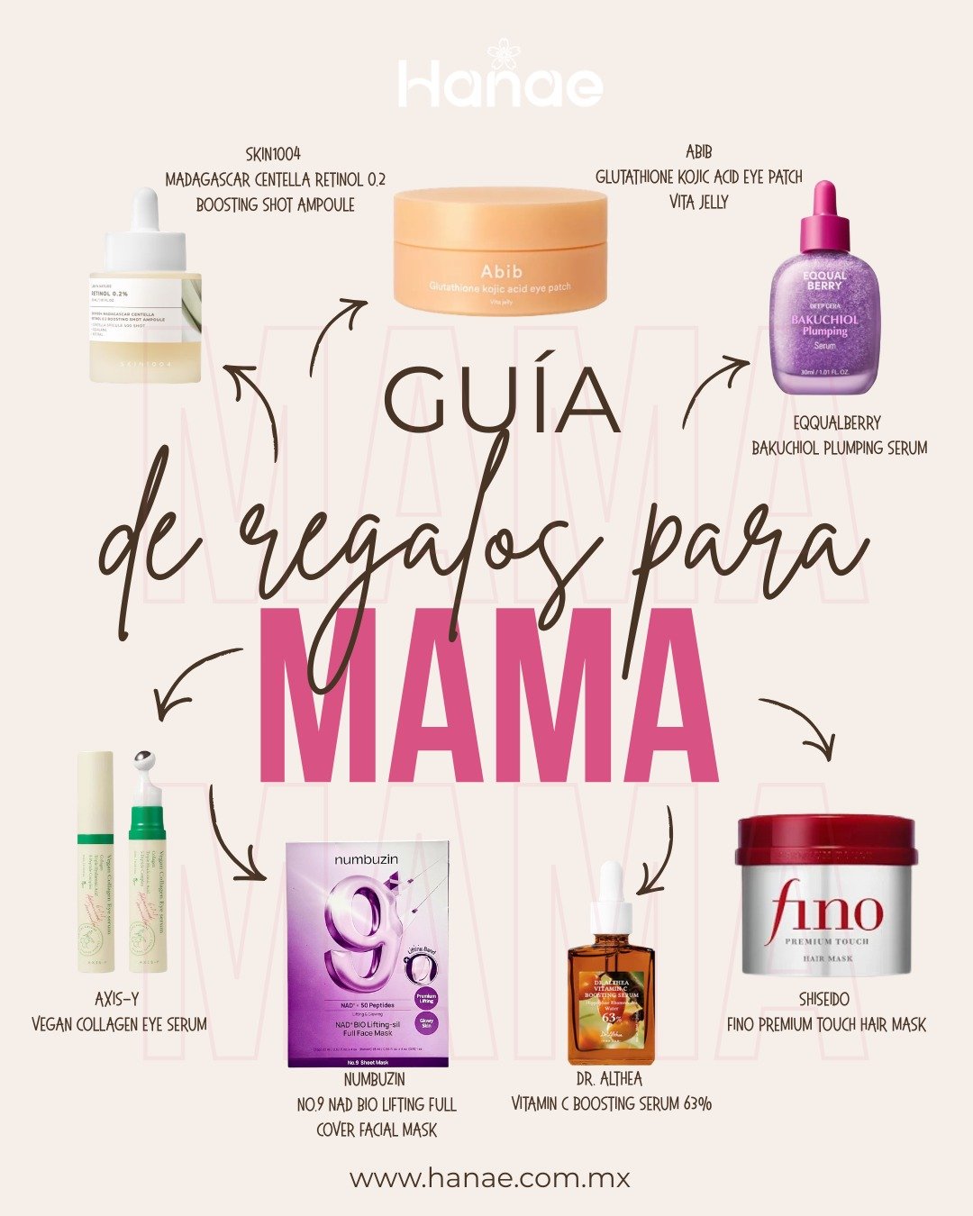 Gu&iacute;a de regalos para mam&aacute; 🎀✨

Porque mam&aacute; merece consentirse tambi&eacute;n 💗
Te comparto algunas opciones de skincare coreano perfectas para regalar este D&iacute;a de las Madres ✨

🌸 Desde $799 MXN
Recibe una mascarilla de r