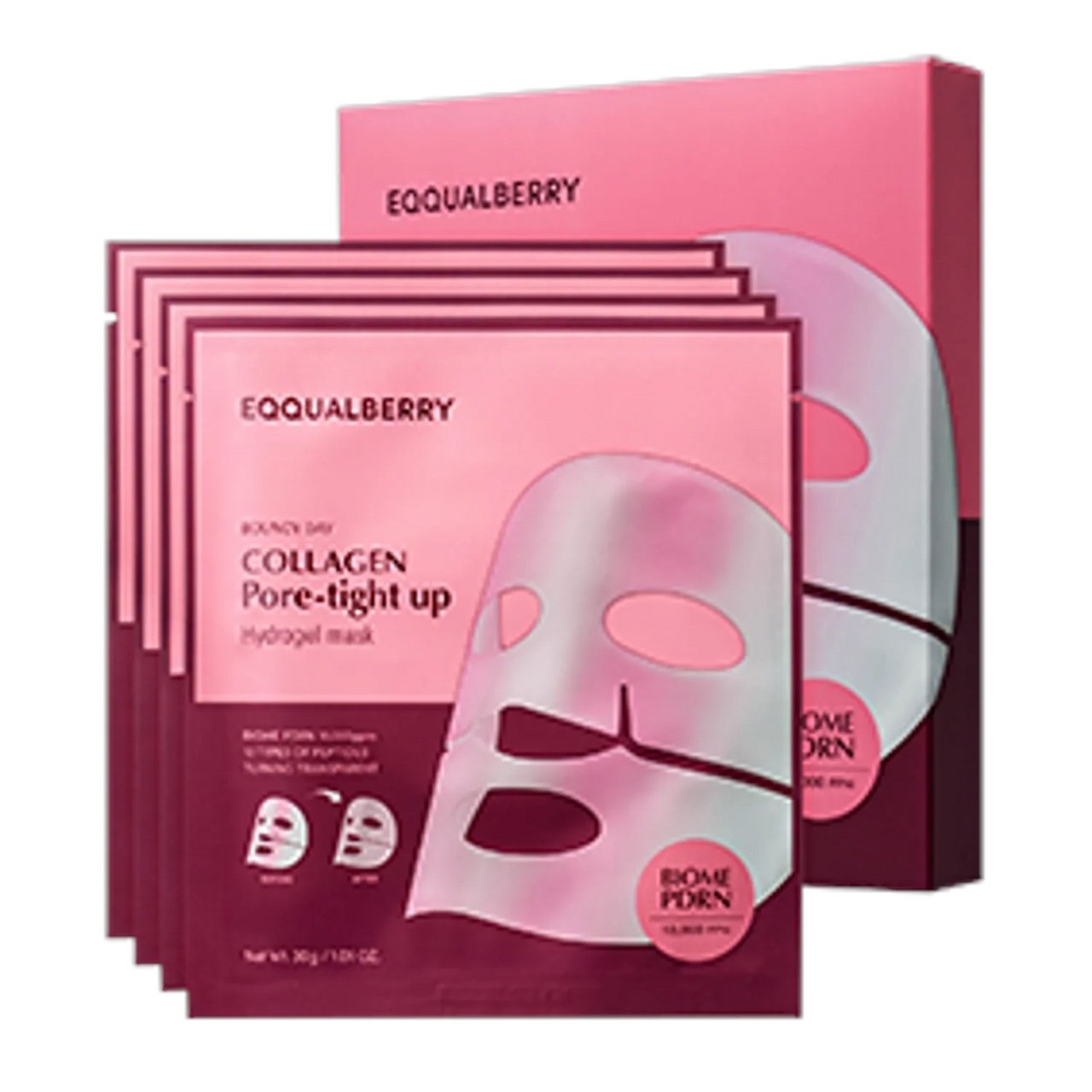 EQQUALBERRY - Collagen Pore-Tight Up Hydrogel Mask (4EA / 30g)