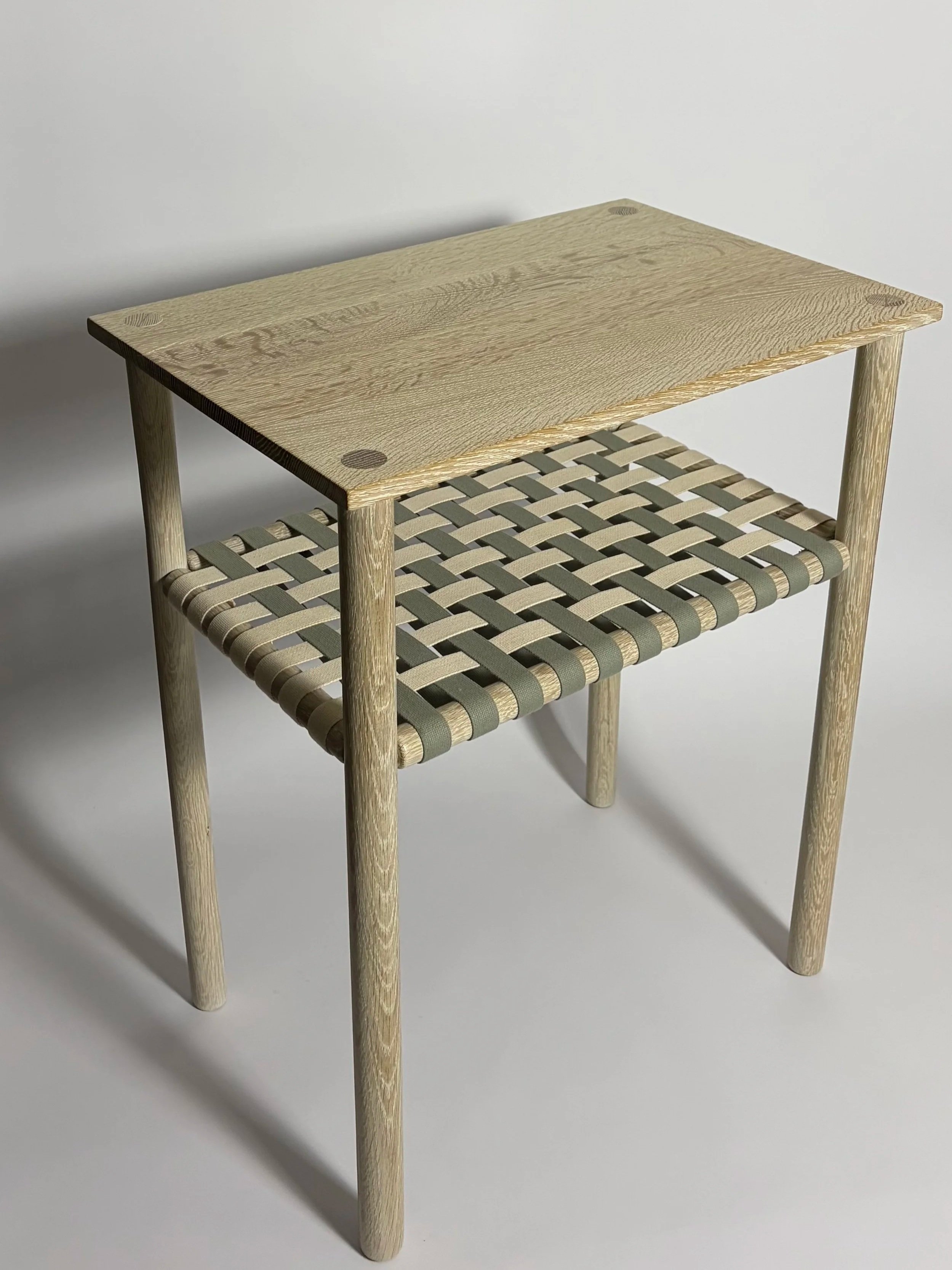 Lattice table, oak and Shaker tape | $600